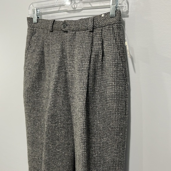 Vintage 1980s Crazy Horse high rise Italian wool pants tapered leg gray - Picture 5 of 16